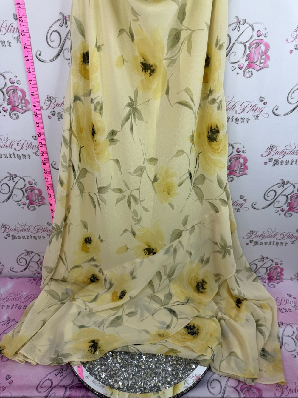 JOLIBEL dress long flowy Y2k flowers Yellow Floral Maxi Dress - Picture 3 of 9